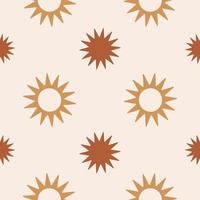Minimalistic abstract seamless pattern with geometric stars on pastel background. Bohemian pattern for wallpaper, textile, fabric, interior design. Modern vector illustration. Terracotta colors