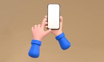 Closeup shot of hand hold smart phone isolated on white background photo
