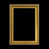 Gold  frame isolated on black background photo