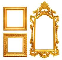 Set of golden vintage frame isolated on white background photo