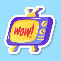 A retro tv sticker flat vector