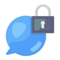 Trendy flat design of encrypted chat icon in modern style vector