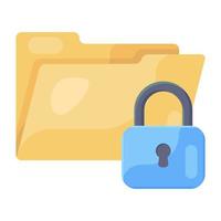 Flat vector design of secure folder icon