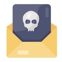 Email hacking icon in flat vector design