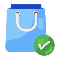 Trendy vector design of shopping complete icon