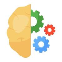 Brain development icon in flat design vector