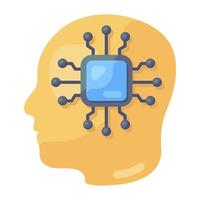 A brain processor, concept of artificial intelligence icon vector