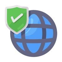 Globe with gear, internet setting icon vector