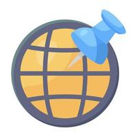 Globe with gear, internet setting icon vector