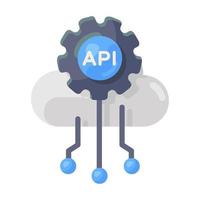 Icon of application programming interface, api interface in flat style vector