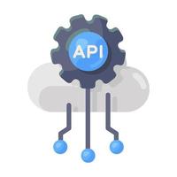 icono de interfaz de programación de aplicaciones, interfaz api en estilo plano vector