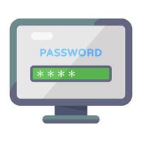 Flat vector design of computer password icon