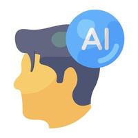 Modern technology icon of ai in editable vector