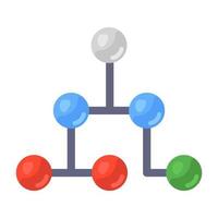 Flat vector design of nodes network, topology icon