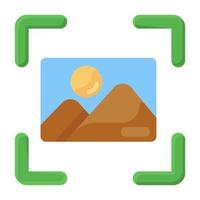 An icon design of picture scanning in flat vector