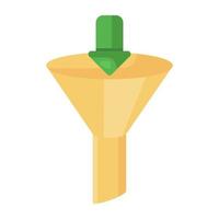 Trendy flat icon of download funnel vector