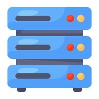 Server rack icon in modern flat style
