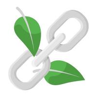 Flat icon of eco link, editable vector