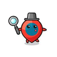 location symbol cartoon character searching with a magnifying glass vector