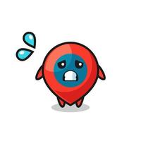 location symbol mascot character with afraid gesture vector