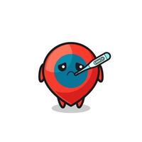 location symbol mascot character with fever condition vector