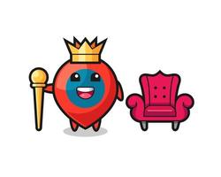 Mascot cartoon of location symbol as a king vector