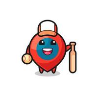 Cartoon character of location symbol as a baseball player vector