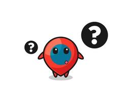 Cartoon Illustration of location symbol with the question mark vector