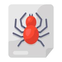 Bug file icon in flat style vector