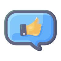 Flat icon of chat feedback, editable vector