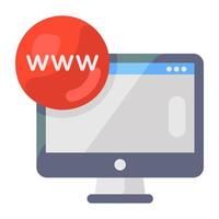 icono de world wide web en estilo editable, dominio web vector