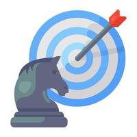 Editable icon of target strategy, flat vector