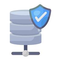 Trendy editable icon of secure database vector