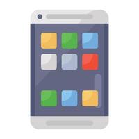 A flat design icon of mobile phone apps vector