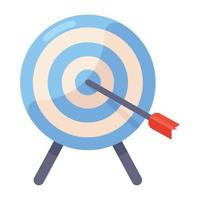 Dartboard with hitting arrow showing concept of business target icon vector