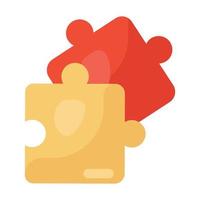 Flat design of jigsaw puzzle icon. vector