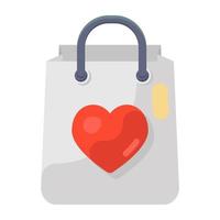 flat vector design of love bag icon