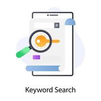 Flat concept icon design of keyword search vector