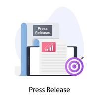 Press release flat concept icon in trendy editable design vector