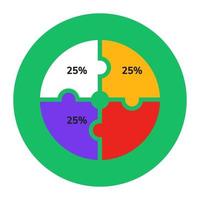 un icono de diseño plano de gráfico circular, vector editable