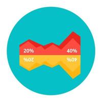 An icon design of percentage chart, business analysis vector