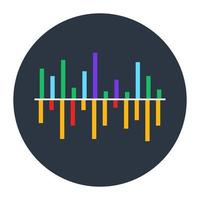 Data analytics, flat rounded icon of statistical graph vector