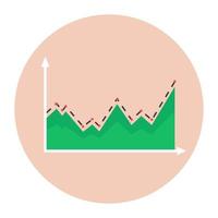 An icon design of percentage chart, business analysis vector