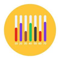 Data analytics, flat rounded icon of statistical graph vector