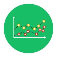 Flat vector design of polyline graph icon