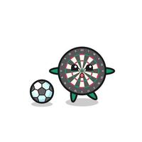 Illustration of dart board cartoon is playing soccer vector