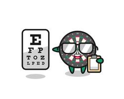 ilustración de la mascota del tablero de dardos como oftalmología vector