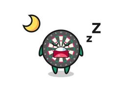 dart board character illustration sleeping at night vector