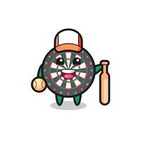 Cartoon character of dart board as a baseball player vector