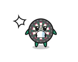 dart board character cartoon with shocked gesture vector